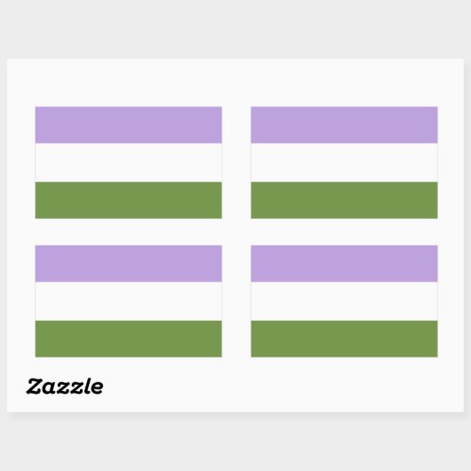 Genderqueer Pride Rectangle Sticker (Vel)