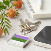 GENDERQUEER PRIDE SLEUTELHANGER (Zijkant)