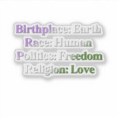 Genderqueer Pride - Sticker (Voorkant)