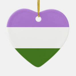 GENDERQUEER PRIDE STRIPES DESIGN KERAMISCH ORNAMENT