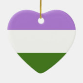 GENDERQUEER PRIDE STRIPES DESIGN KERAMISCH ORNAMENT (Achterkant)