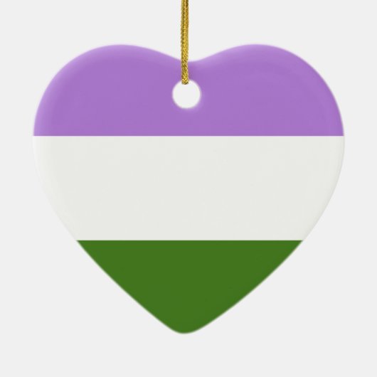 GENDERQUEER PRIDE STRIPES DESIGN KERAMISCH ORNAMENT (Achterkant)