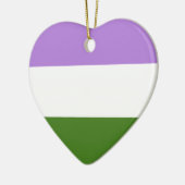 GENDERQUEER PRIDE STRIPES DESIGN KERAMISCH ORNAMENT (Links)