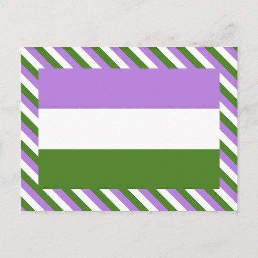 Genderqueer Pride Vlag Briefkaart (Voorkant)