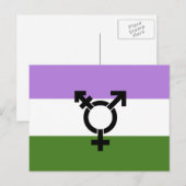 Genderqueer Pride-vlag Briefkaart (Voorkant / Achterkant)