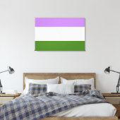 Genderqueer Pride-vlag Canvas Afdruk (Insitu (Slaapkamer))