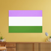Genderqueer Pride-vlag Canvas Afdruk (Insitu (Woonkamer))