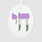 Genderqueer Pride-vlag Chai Ornament (voorkant)
