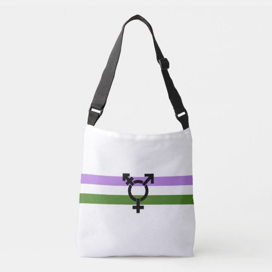 Genderqueer Pride Vlag Crossbody Tas (Voorkant)