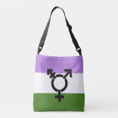 Genderqueer Pride Vlag Crossbody Tas (Achterkant)