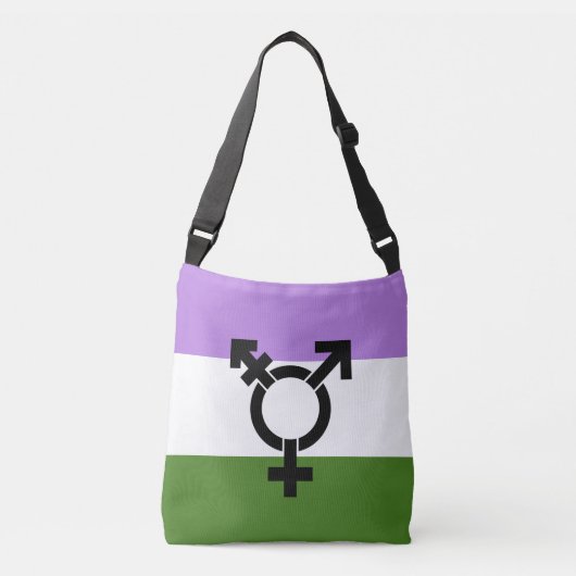 Genderqueer Pride Vlag Crossbody Tas (Voorkant)