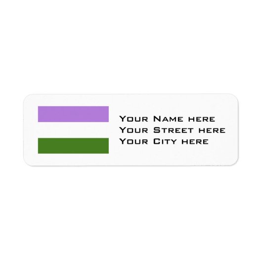 Genderqueer Pride-vlag Etiket (Voorkant)