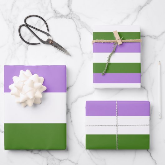 Genderqueer Pride Vlag Inpakpapier Vel (Voorkant)