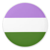 Genderqueer Pride Vlag Keramische Knop (Voorkant)