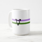 Genderqueer Pride Vlag Koffiemok (Voorkant links)
