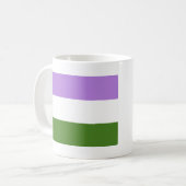 Genderqueer Pride Vlag Koffiemok (Voorkant links)