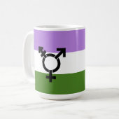 Genderqueer Pride Vlag Koffiemok (Voorkant links)
