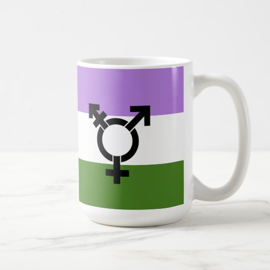Genderqueer Pride Vlag Koffiemok (Rechts)