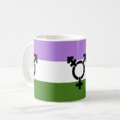Genderqueer Pride Vlag Koffiemok (Voorkant links)