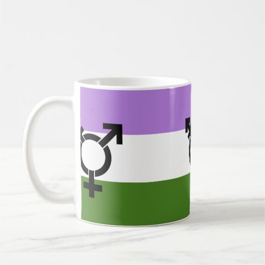 Genderqueer Pride Vlag Koffiemok (Links)