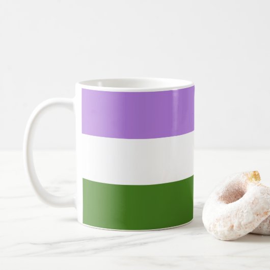 Genderqueer Pride-vlag Koffiemok (Met donut)