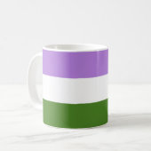 Genderqueer Pride-vlag Koffiemok (Voorkant links)