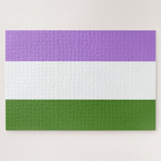 Genderqueer Pride-vlag Legpuzzel (Horizontaal)