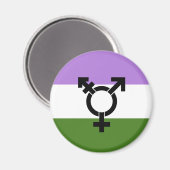 Genderqueer Pride Vlag Magneet (Voorkant / Achterkant)