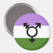Genderqueer Pride-vlag Magneet (Voorkant / Achterkant)