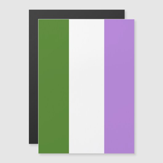 Genderqueer Pride Vlag Magnetische Uitnodiging (Voorkant / Achterkant)