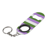 Genderqueer Pride Vlag Mini Flessenopener (Voorkant Gekanteld)