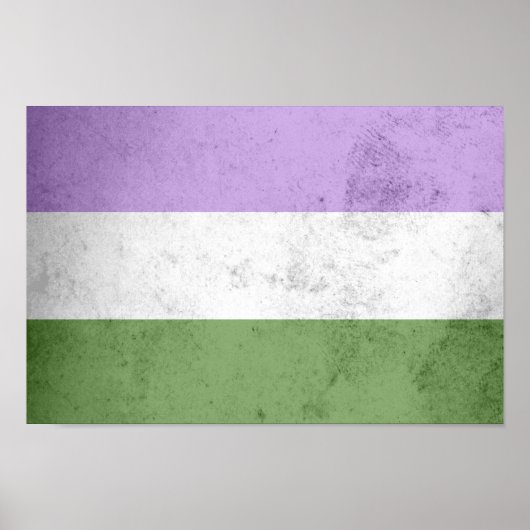 Genderqueer Pride Vlag Poster (Voorkant)