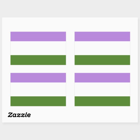 Genderqueer Pride-vlag Rechthoekige Sticker (Vel)