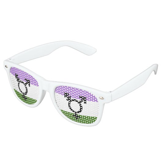 Genderqueer Pride-vlag Retro Zonnebril (Gekanteld)