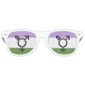 Genderqueer Pride-vlag Retro Zonnebril (Voorkant)