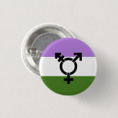 Genderqueer Pride Vlag Ronde Button 3,2 Cm (Voorkant /achterkant)