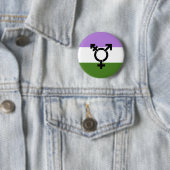 Genderqueer Pride Vlag Ronde Button 5,7 Cm (In situ)