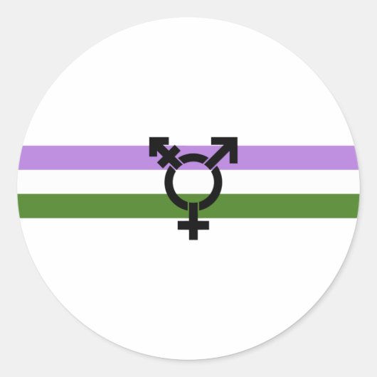 Genderqueer Pride Vlag Ronde Sticker (Voorkant)