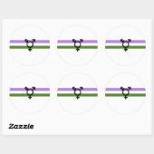 Genderqueer Pride Vlag Ronde Sticker (Vel)