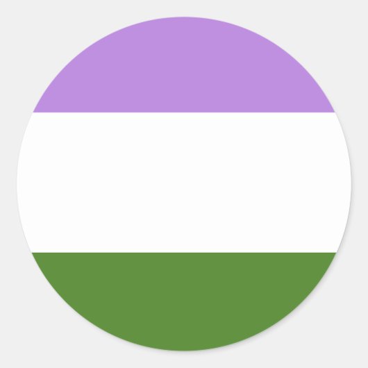 Genderqueer Pride Vlag Ronde Sticker (Voorkant)