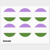 Genderqueer Pride Vlag Ronde Sticker (Vel)