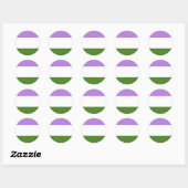 Genderqueer Pride Vlag Ronde Sticker (Vel)
