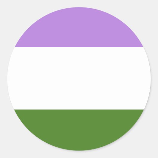 Genderqueer Pride Vlag Ronde Sticker (Voorkant)