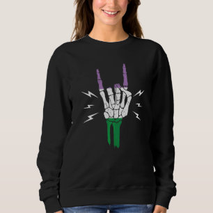 Genderqueer Pride Vlag Skelet Hand Genderqueer Trui