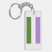 Genderqueer Pride Vlag Sleutelhanger (Voorkant Links)