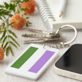 Genderqueer Pride Vlag Sleutelhanger (Voorkant Rechts)