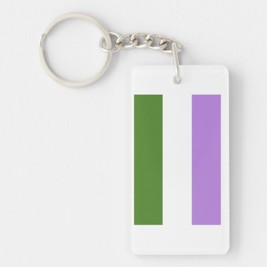 Genderqueer Pride Vlag Sleutelhanger (Voorkant)