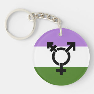 Genderqueer Pride Vlag Sleutelhanger