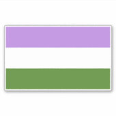 Genderqueer Pride-vlag Sticker (Voorkant)