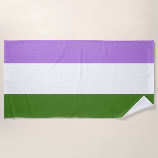 Genderqueer Pride Vlag Strandlaken (Voorkant)